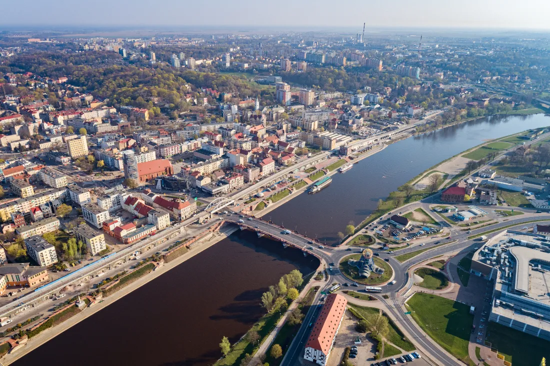 widok gorzowa wielkopolskiego z lotu ptaka